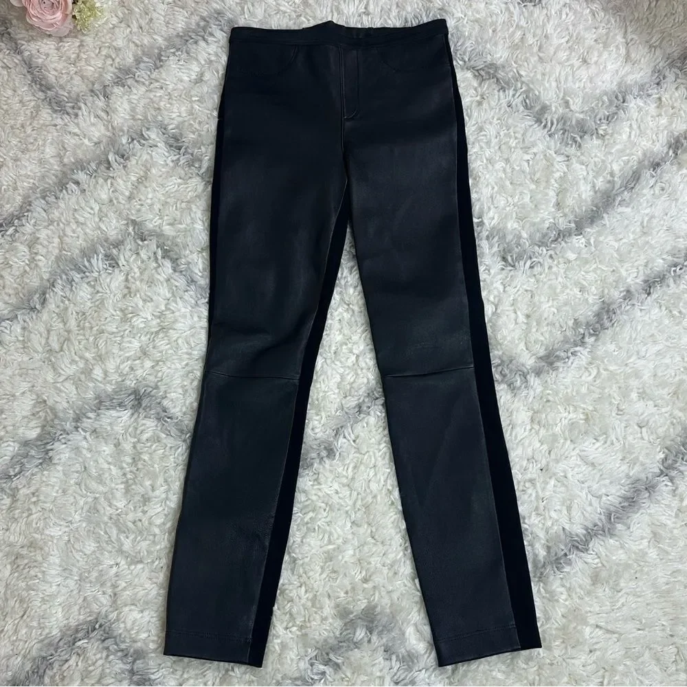 Neiman Marcus Black Leather Collection Leggings